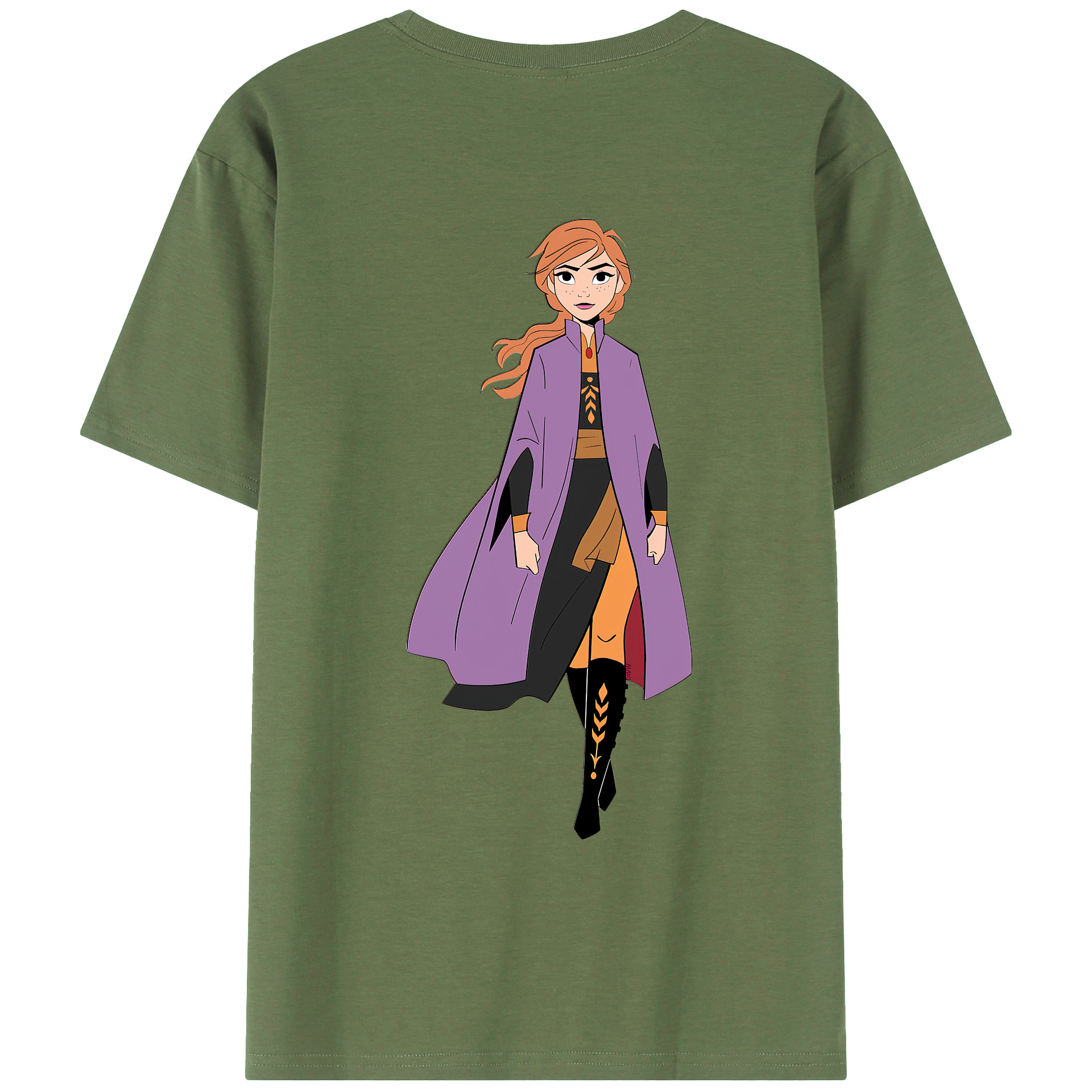 （画像用） アナと雪の女王 アンナ エルサ Frozen Anna Elsa 綿100％ メンズ半袖Tシャツ（バックプリント） 通気性